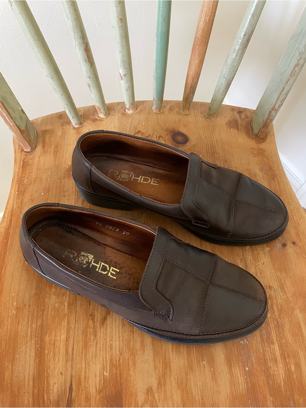 ROHDE Brown Suede & Leather Slip-On Loafers